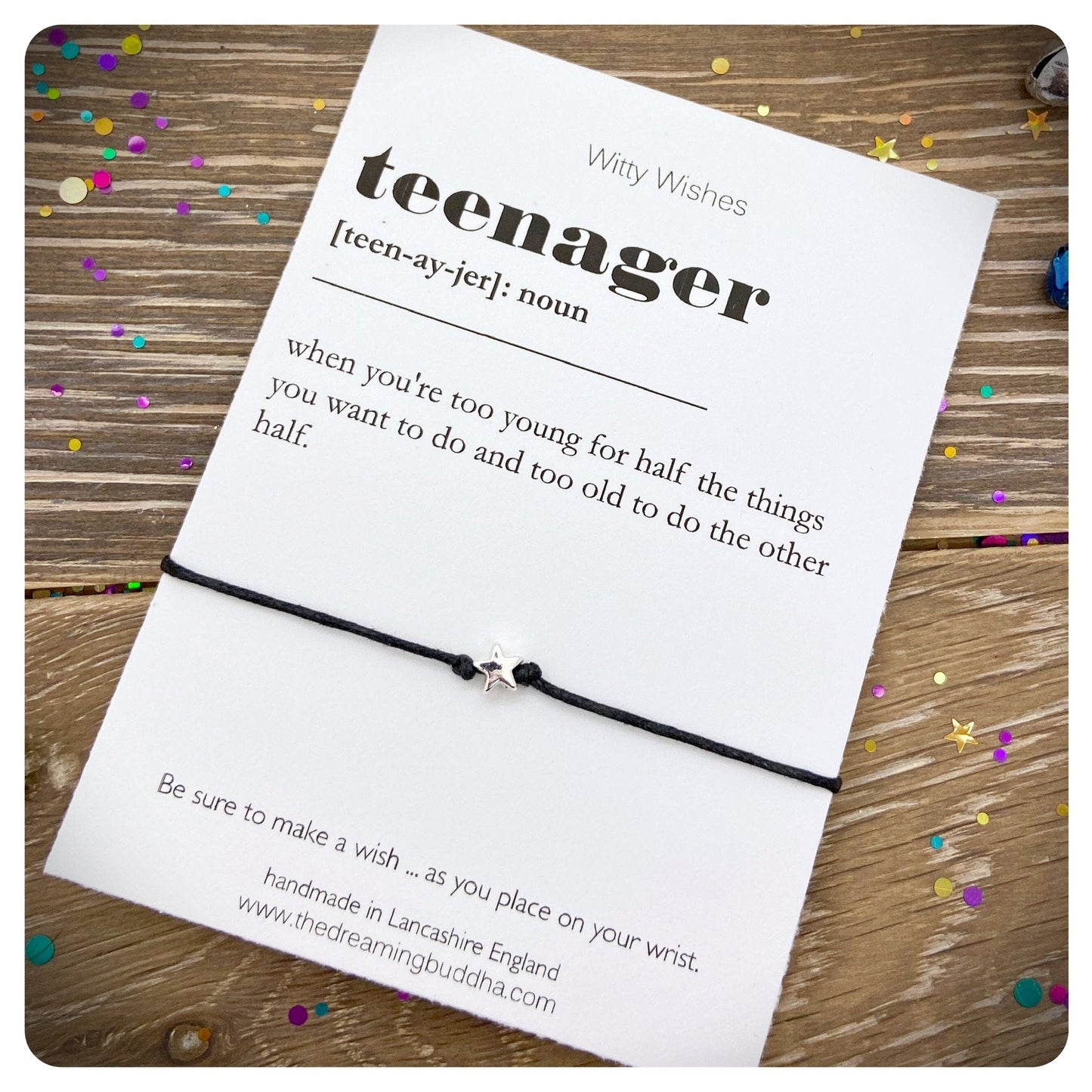 Teenager Wish Bracelet, Teenager Dictionary Definition Card, Teen wish Bracelet, Official Teen Gift