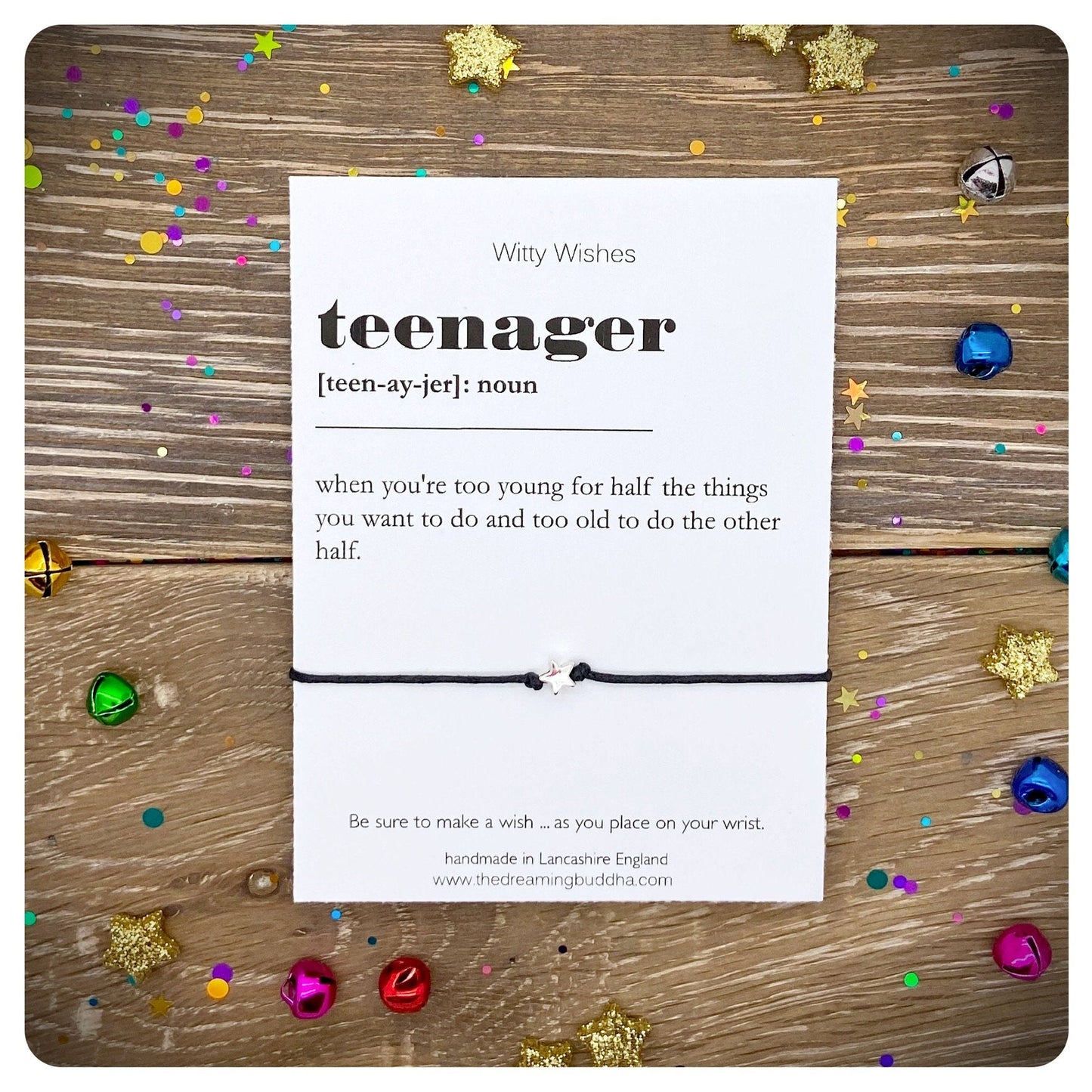 Teenager Wish Bracelet, Teenager Dictionary Definition Card, Teen wish Bracelet, Official Teen Gift