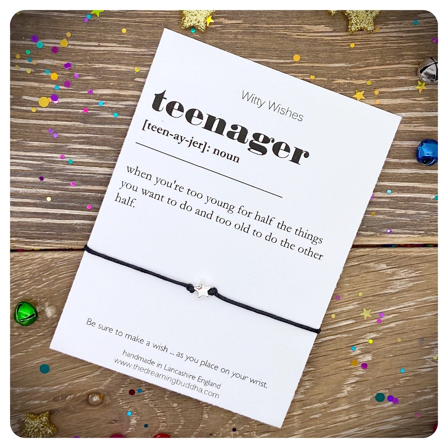 Teenager Wish Bracelet, Teenager Dictionary Definition Card, Teen wish Bracelet, Official Teen Gift