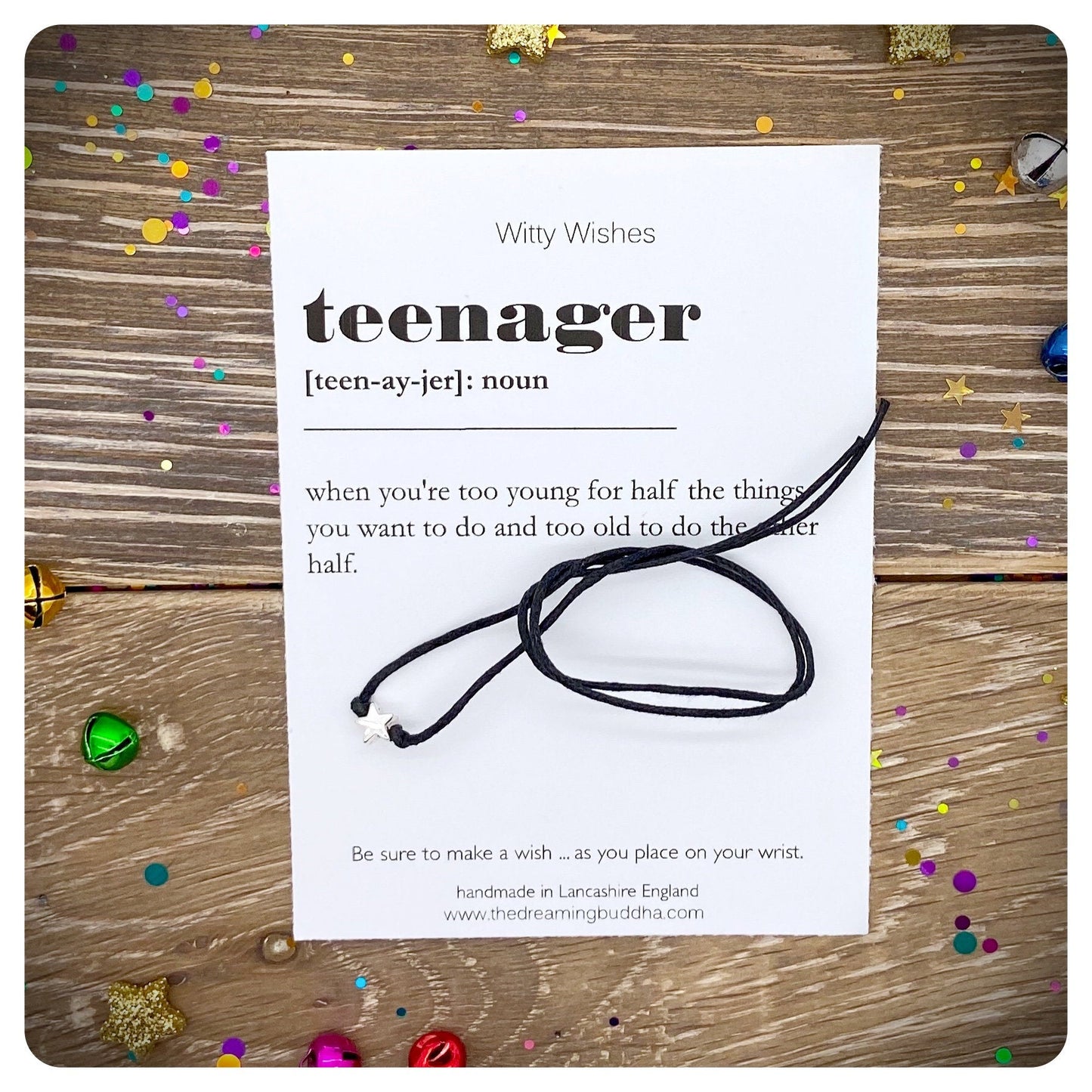 Teenager Wish Bracelet, Teenager Dictionary Definition Card, Teen wish Bracelet, Official Teen Gift