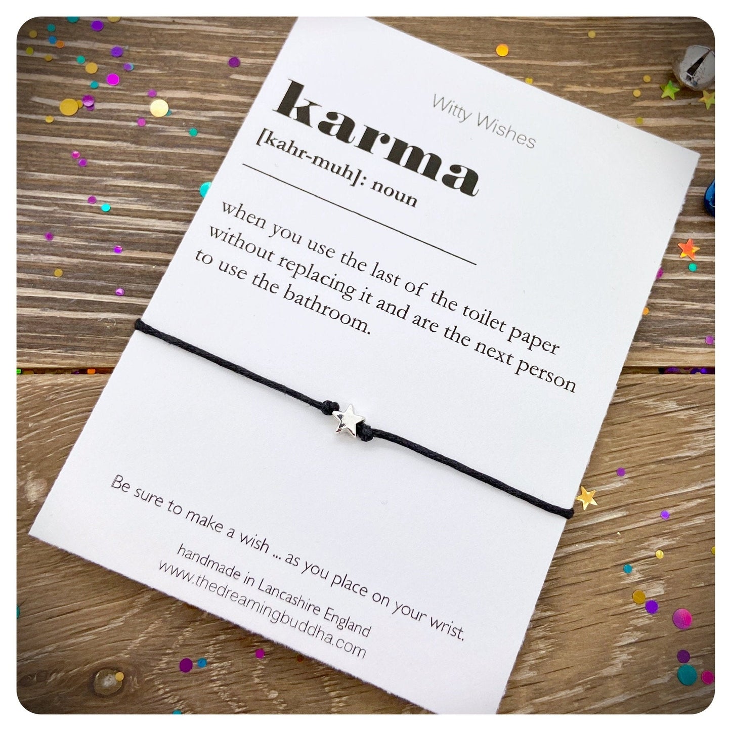 Karma Dictionary Definition, Karma Wish Bracelet, Yoga Bracelet, Karma Wishlet, Friendship Bracelet