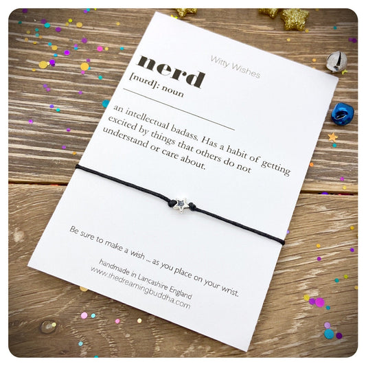 Nerd Dictionary Definition, Nerd Wish Bracelet, Teen Friendship Bracelet, Graduation Gift