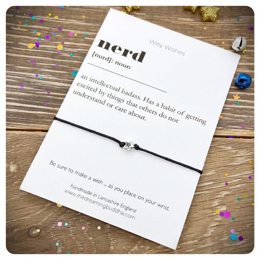 Nerd Dictionary Definition, Nerd Wish Bracelet, Teen Friendship Bracelet, Graduation Gift