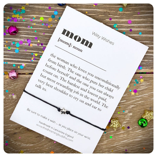 Mom Dictionary Definition Card, Mom definition Wish Bracelet, Mother’s Day Gift, Mom Birthday Present