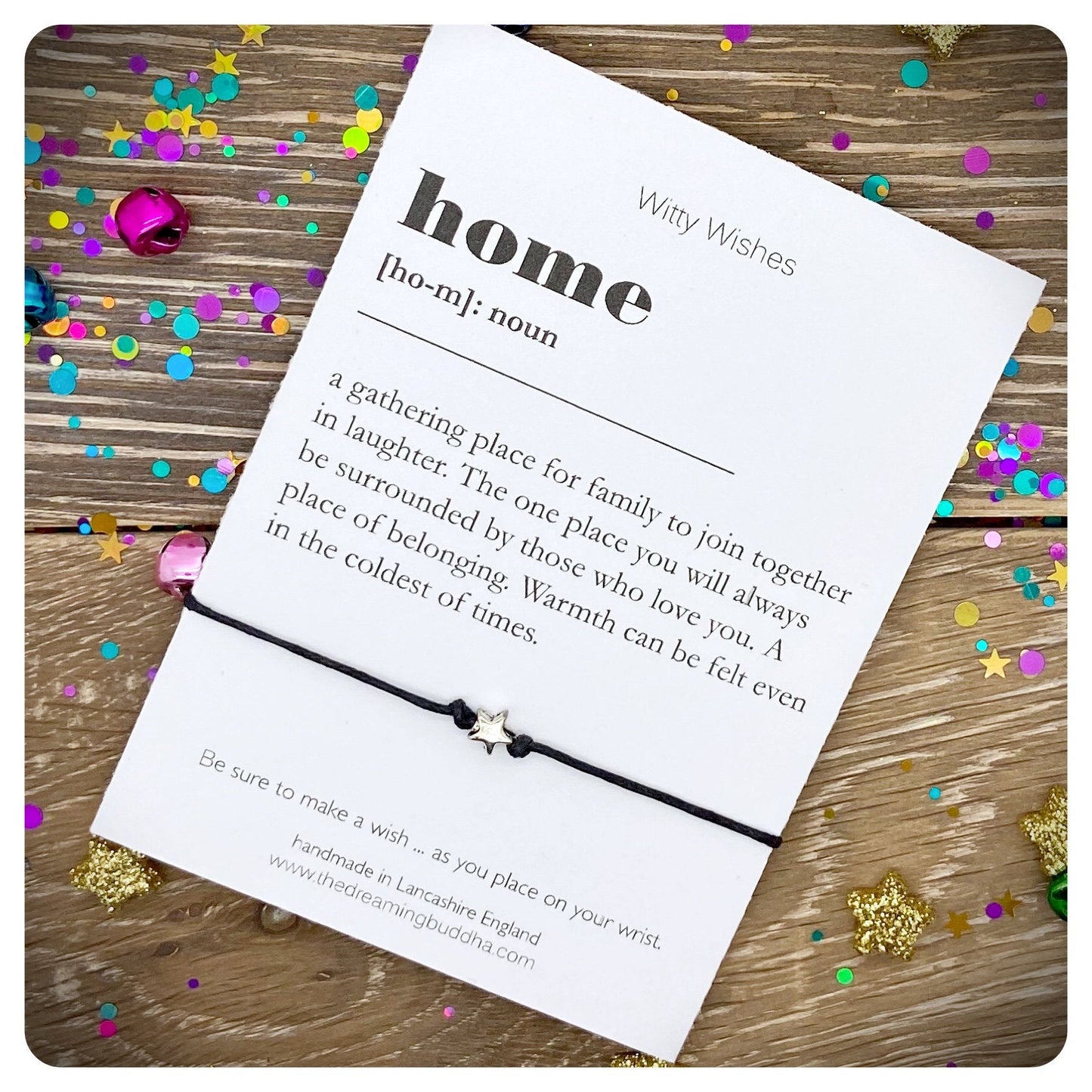 Home Dictionary Art Print, New Home Wish Bracelet, Housewarming Gift, New House Present, Family Friendship Bracelet, Friends Home Card