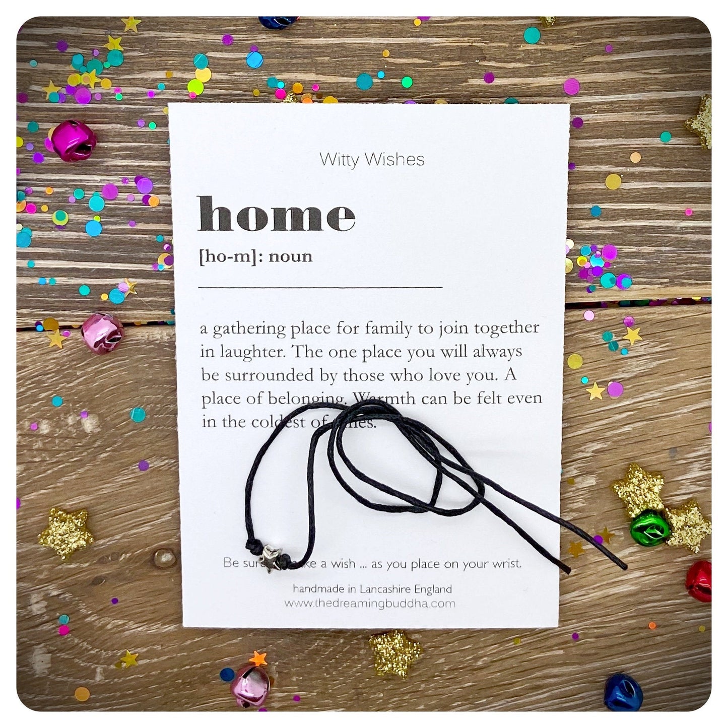 Home Dictionary Art Print, New Home Wish Bracelet, Housewarming Gift, New House Present, Family Friendship Bracelet, Friends Home Card