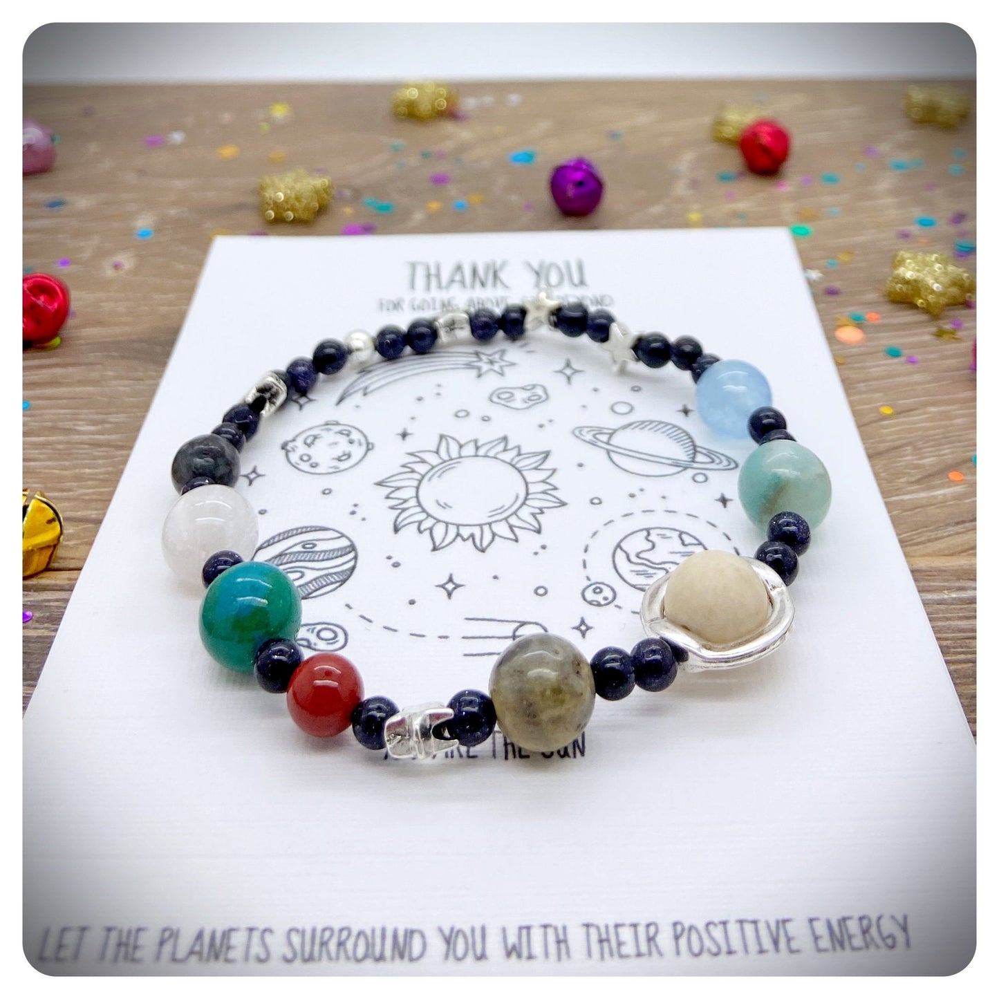 Planet Appreciation Bracelet, Thank You Above And Beyond Gift, Thank You Space Bracelet, Unique Thank You Gift, Employee Card