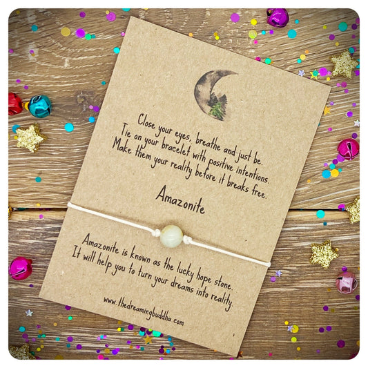 Amazonite Intentions Bracelet, Lucky Wish Bracelet, Aries Birthstone Bracelet, Hope and Harmony Crystal, Gemstone Wish, Success Bracelet