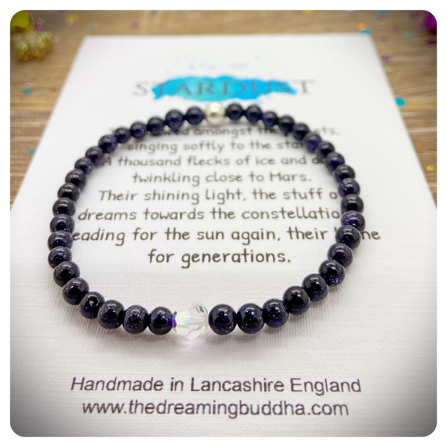 Elements Sparkle Crystal Bracelet, Dainty Space Bracelet, Star Dust Poem Card, Galaxy Bracelet, Solar System Gift