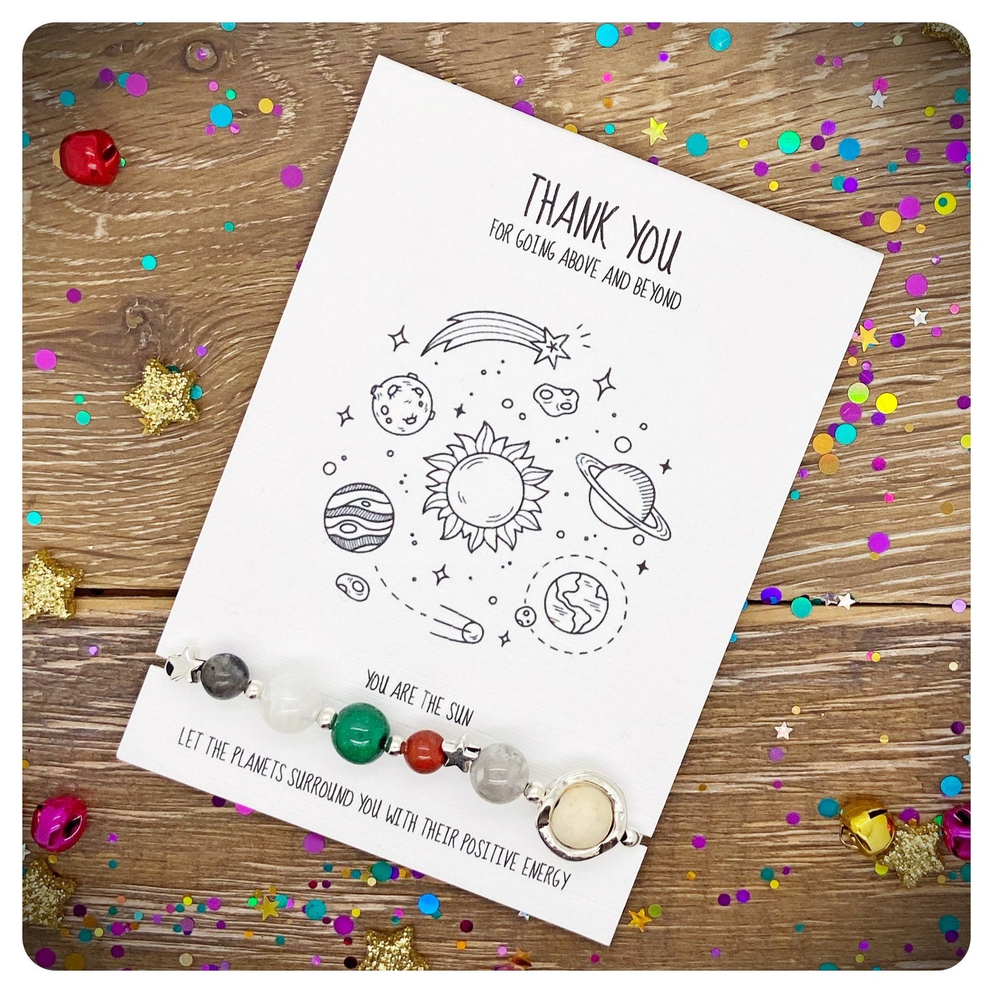 Thank You Space Gift, Above and Beyond Bracelet, Unique Thank You Gift, Employee Thank You Gift, Space Thank You Bracelet, Adjustable Solar