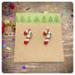 Candy Cane Drop Earrings, Candy Cane Christmas Jewellery, Candy Cane Hook Earrings, Red White Enamel Candy Cane Earrings