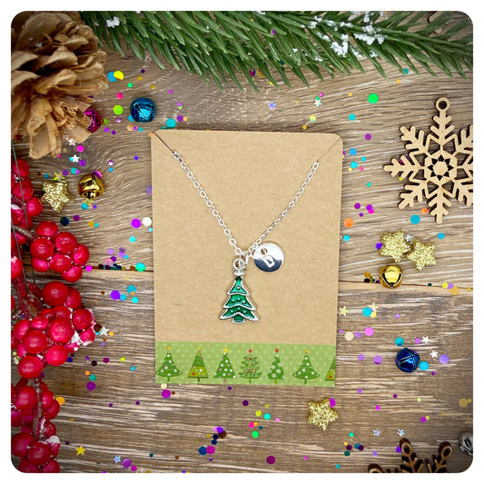 Christmas Tree Necklace, Vintage Style Christmas Necklace, Personalised Christmas Necklace, Novelty Christmas Necklace