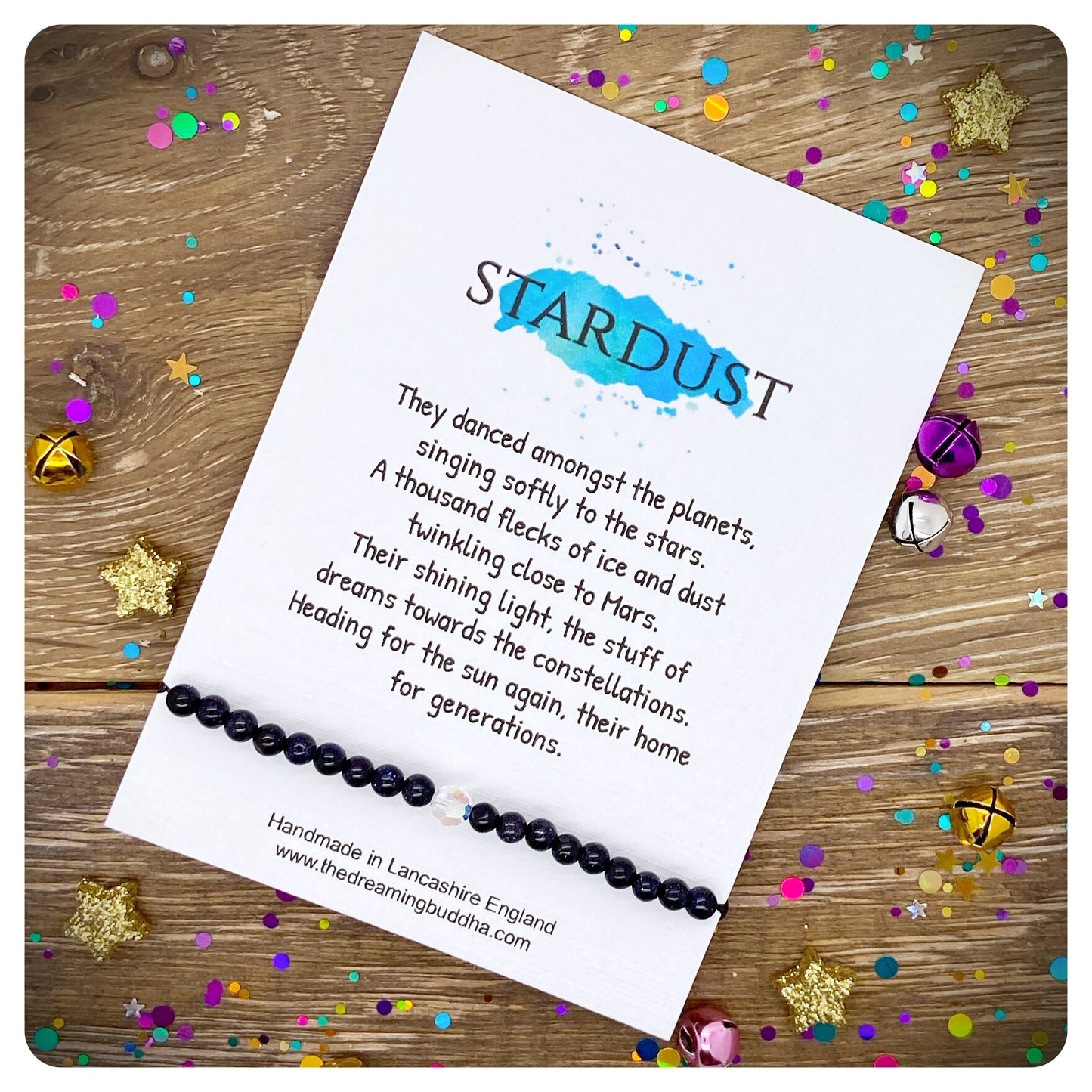 Elements Sparkle Crystal Bracelet, Dainty Space Bracelet, Star Dust Poem Card, Galaxy Bracelet, Solar System Gift