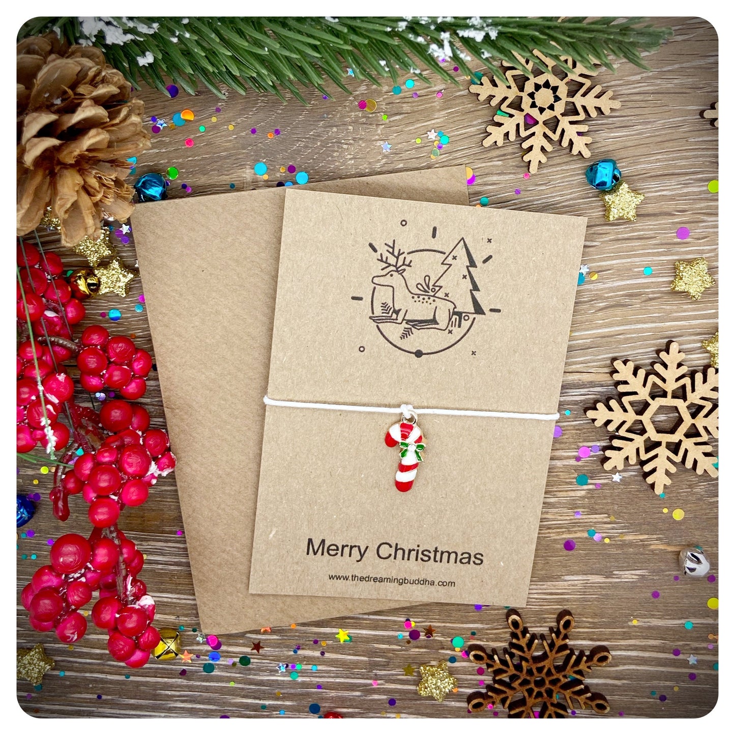 Merry Christmas Enamel Wish Bracelets, Bulk Alternative Christmas Cards, Xmas Colleague Friend Teacher Gifts