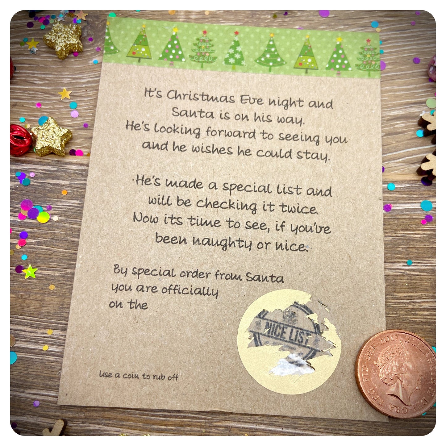 Naughty Nice Scratch Card, Xmas Eve Box Fillers, Christmas Eve Naught Nice Letter, Xmas Eve Gift, Santa Letter Gift, Nice List Gift