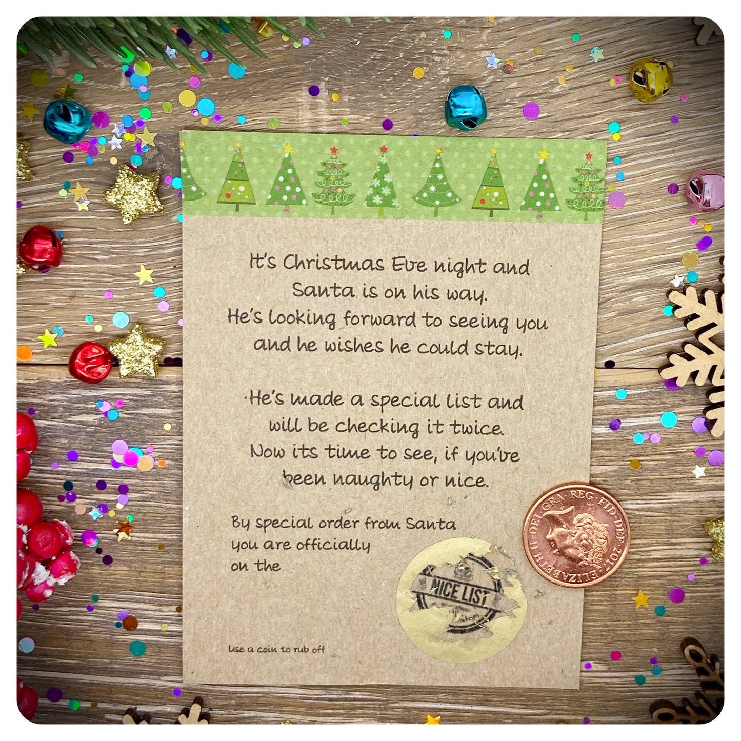 Naughty Nice Scratch Card, Xmas Eve Box Fillers, Christmas Eve Naught Nice Letter, Xmas Eve Gift, Santa Letter Gift, Nice List Gift