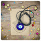 Glass Evil Eye Necklace, Adjustable Nazar Protection Amulet
