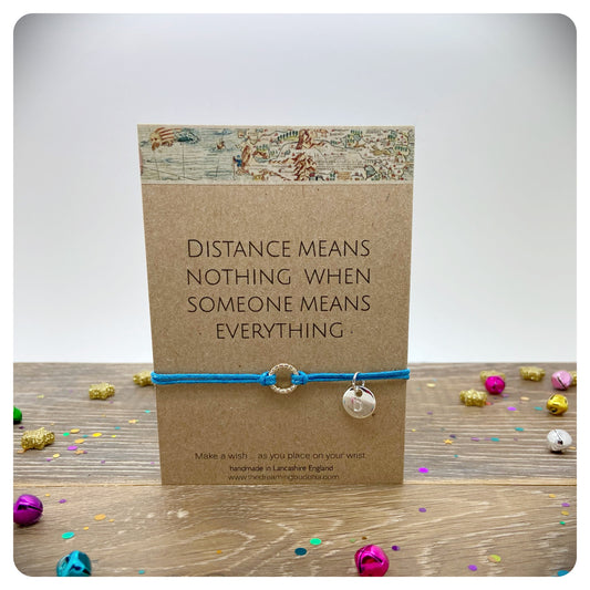 Personalised Long Distance Wish Bracelet, Travel Friendship Gift, Miss You Bracelet, Distance Friendship Bracelet