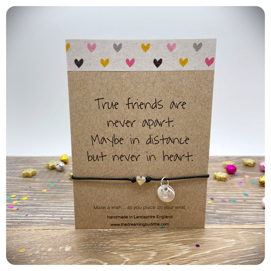 True Friends Are Never Apart Wish Bracelet Card
