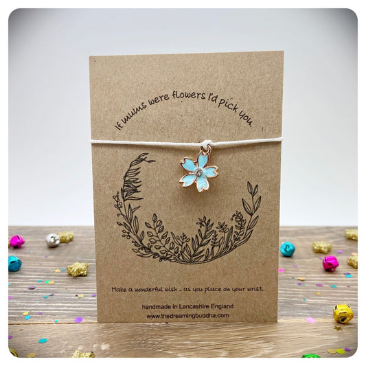 Mother’s Day Wish Bracelet, Handmade Mum Card, If Mums Were Flowers Gift, Present For Mummy
