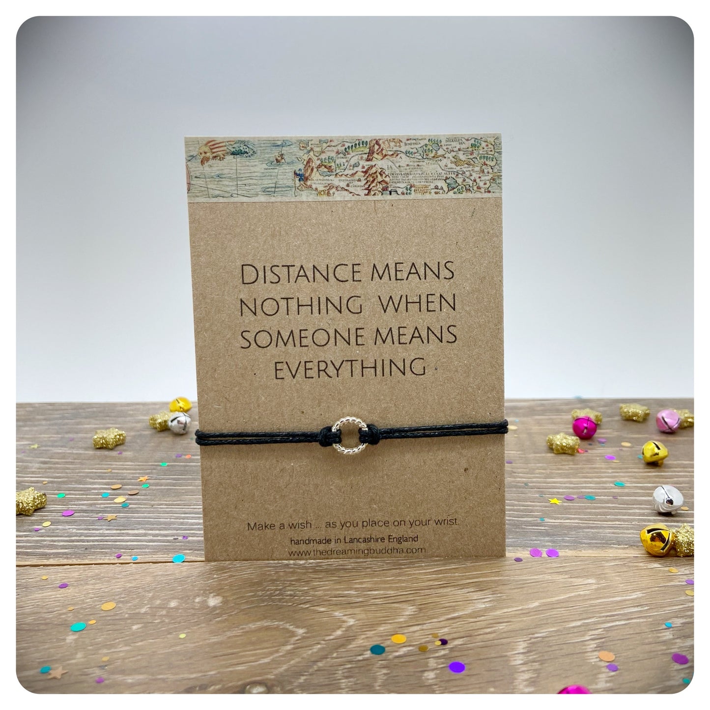 Personalised Long Distance Wish Bracelet, Travel Friendship Gift, Miss You Bracelet, Distance Friendship Bracelet