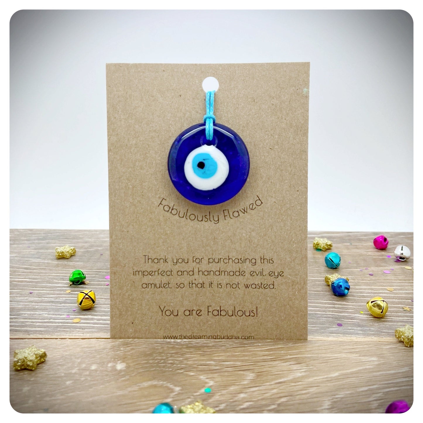 Blue Evil Eye Hanging Amulet, Imperfect, Flawed, Handmade Nazar, Glass Evil Eye Decor, Protection For Home,