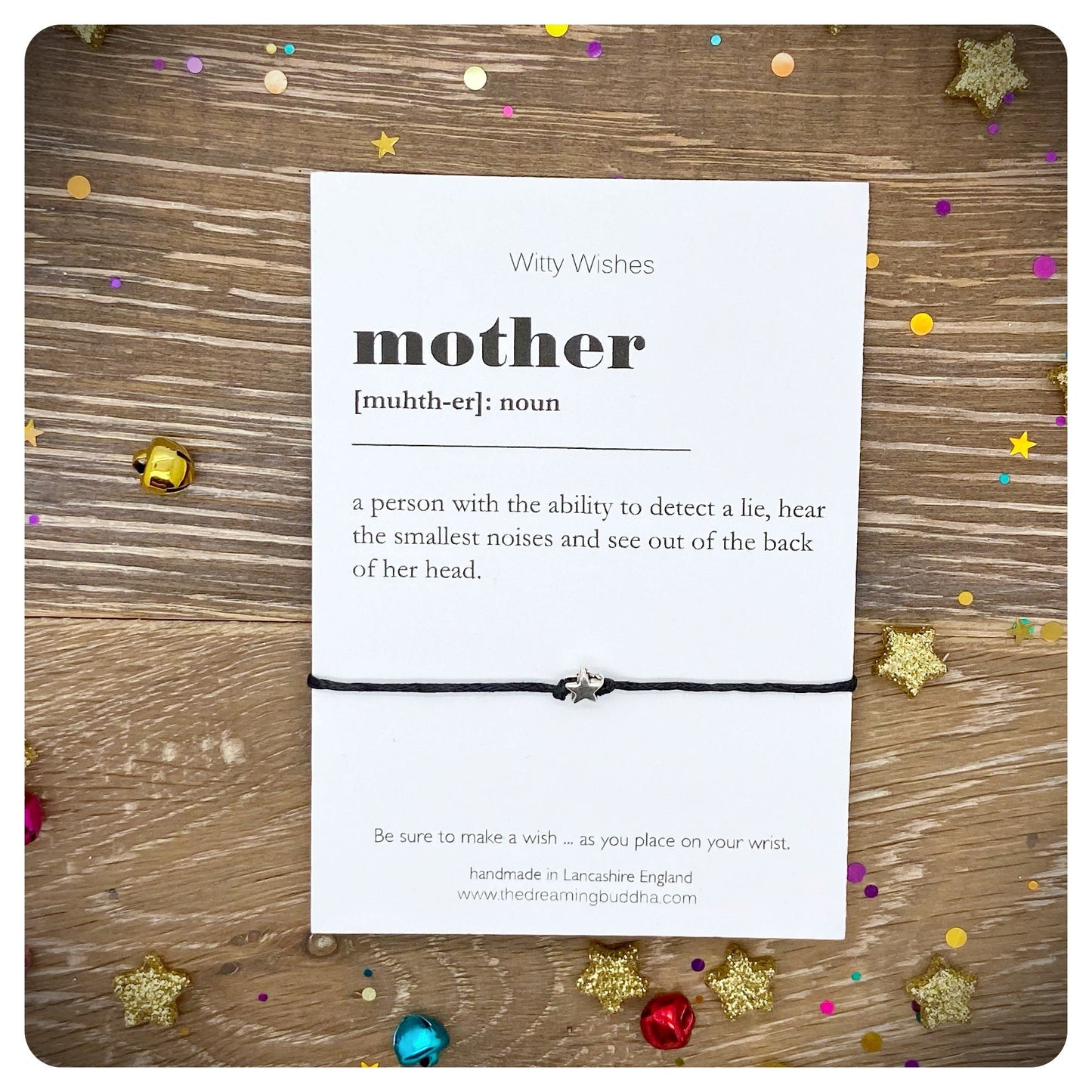 Mother Definition Wish Bracelet, Mother Dictionary Card, Quirky Mother’s Day Present, Mum Mom Birthday Gift