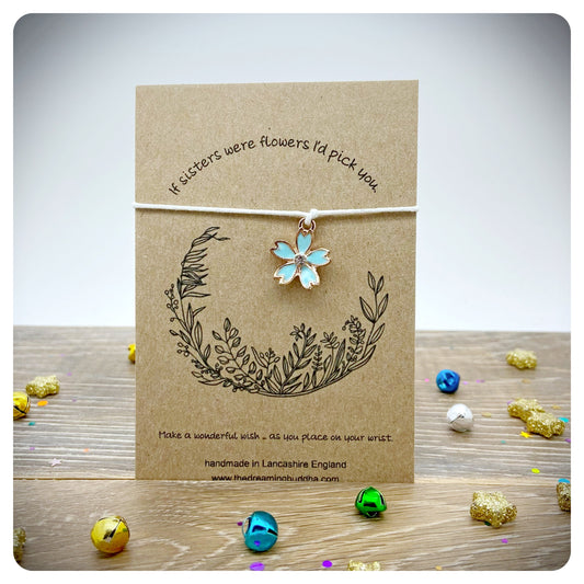 If Sisters Were Flowers I’d Pick You Card, Diamanté Flower Bracelet, Sentimental Birthday Sister Gift, Special Sister Jewelry