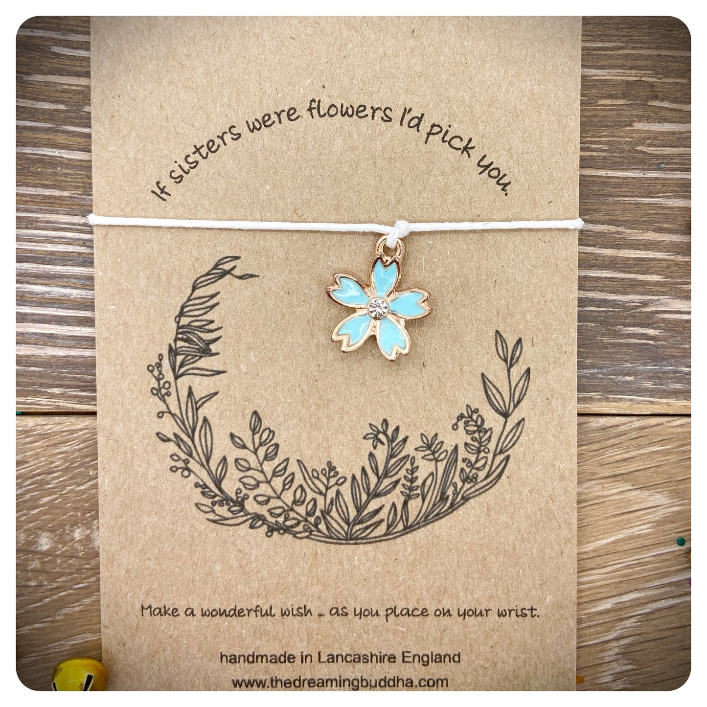 If Sisters Were Flowers I’d Pick You Card, Diamanté Flower Bracelet, Sentimental Birthday Sister Gift, Special Sister Jewelry