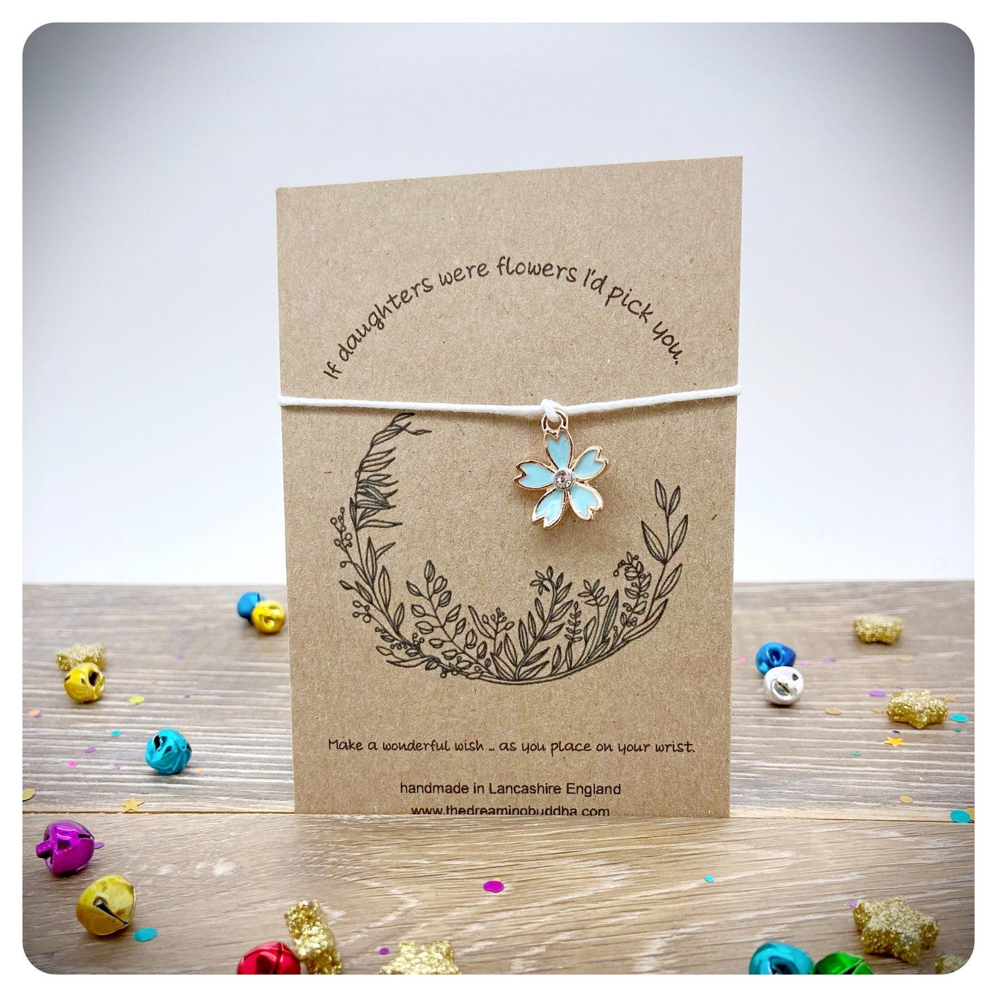 If Daughters Were Flowers I’d Pick You Quote Card, Daughter Birthday Present, Wish String Gift For Daughter, Wish Bracelet For Daughter