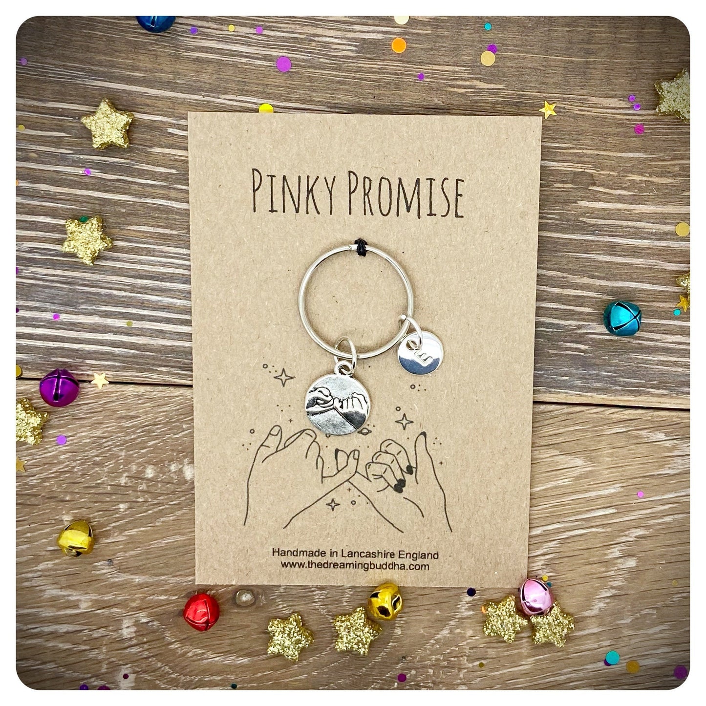 Pinky Promise Card Keyring, Pinky Swear Gift For Partner, BFF Keychain