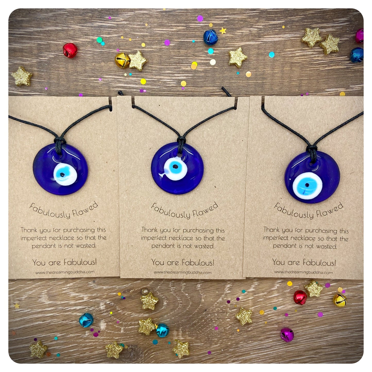 Imperfect Evil Eye Necklace, Flawed Evil Eye Jewellery, Adjustable Long Eye Necklace, Repurposed Glass Necklace, Handmade Nazar Jewellery