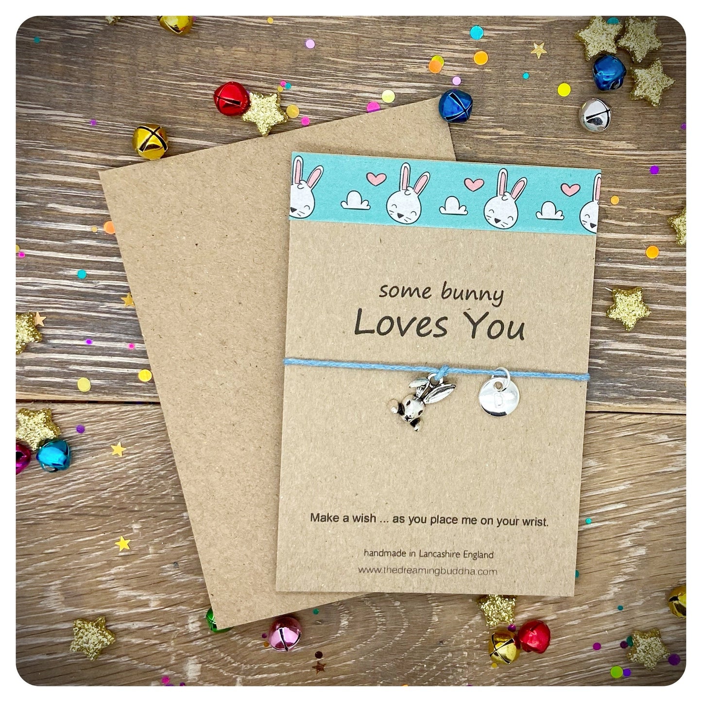 Some Bunny Loves You Pun Card, Rabbit Bunny Wish Bracelet, Bunny Rabbit Lover Jewelry, Handmade Friendship Family Love You Gift