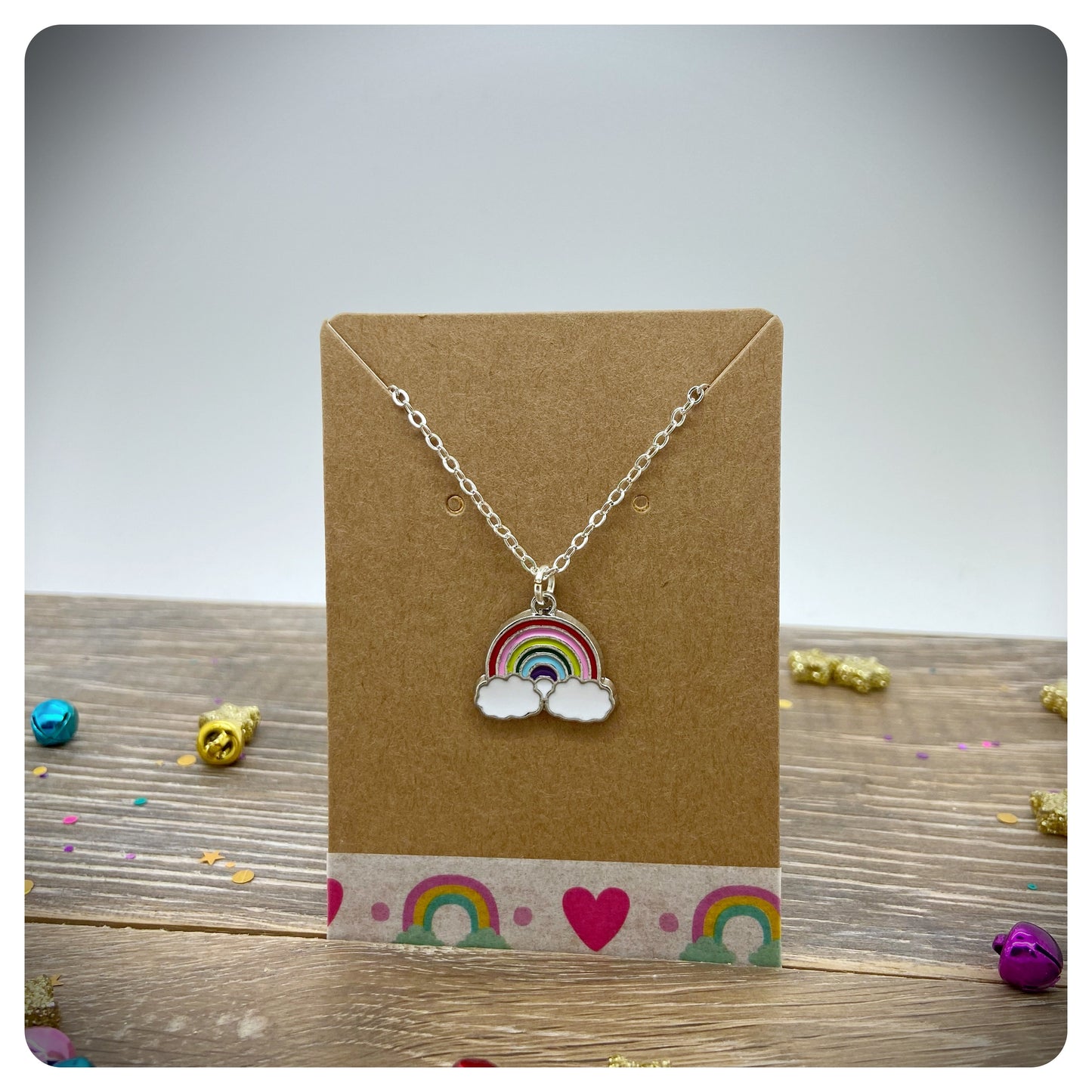 Rainbow Necklace, Enamel Rainbow Pendant, LGBTQ Gay Lesbian Pride Jewelry, Cute Summer Necklace Festival Wear, NHS Keyworker Gift
