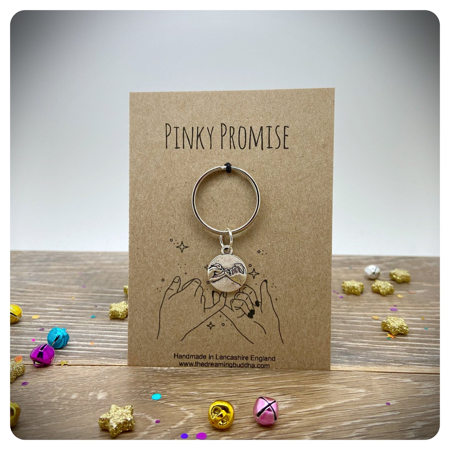 Pinky Promise Card Keyring, Pinky Swear Gift For Partner, BFF Keychain