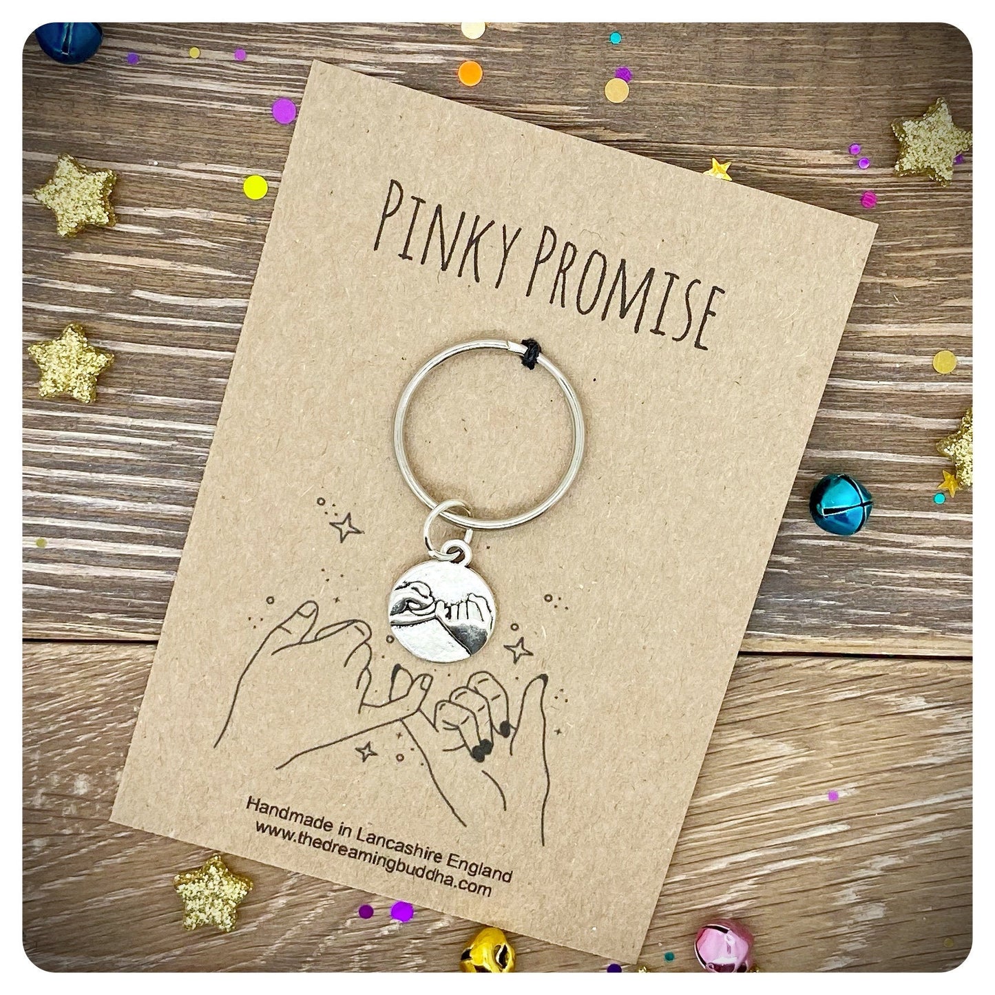 Pinky Promise Card Keyring, Pinky Swear Gift For Partner, BFF Keychain