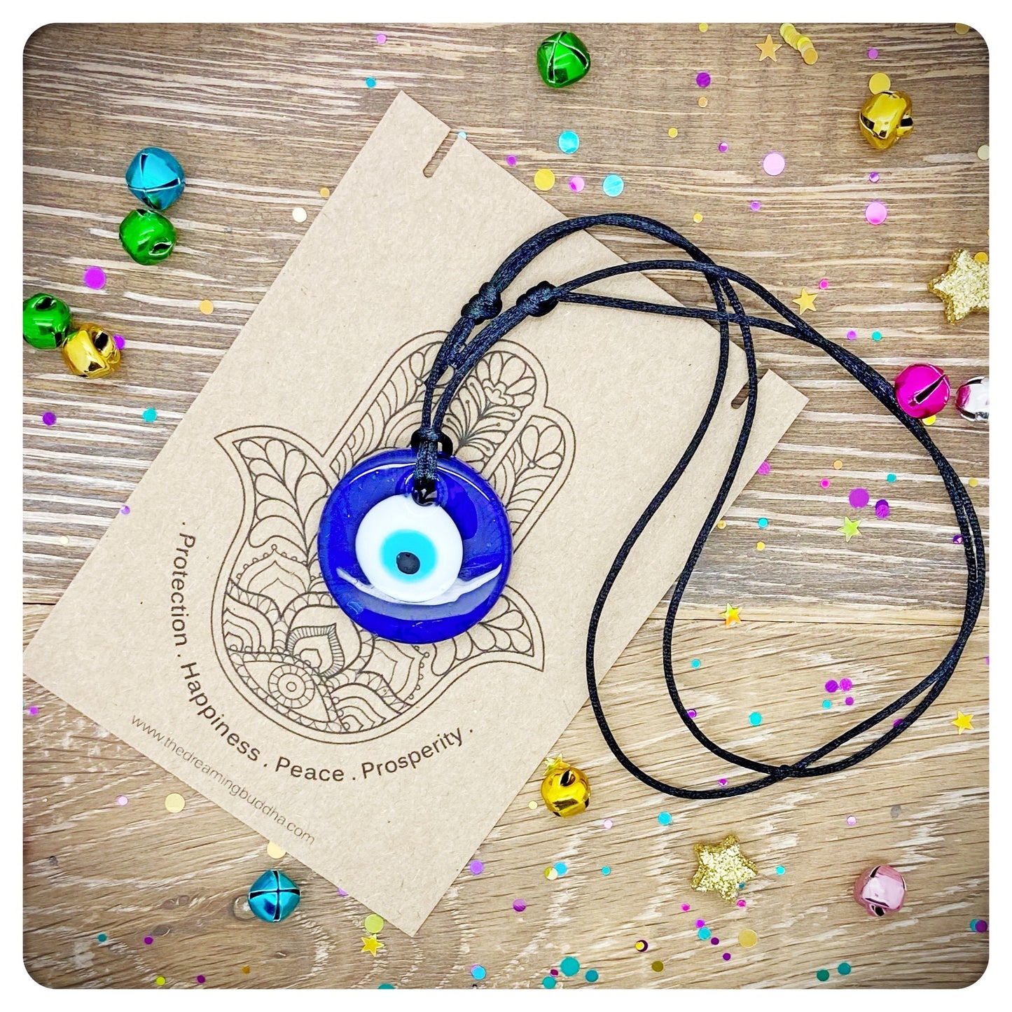 Glass Evil Eye Choker, Adjustable Large Eye Necklace, Nazar Protection Amulet, Turkish Blue Eye Pendant,