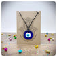 Glass Evil Eye Choker, Adjustable Large Eye Necklace, Nazar Protection Amulet, Turkish Blue Eye Pendant,