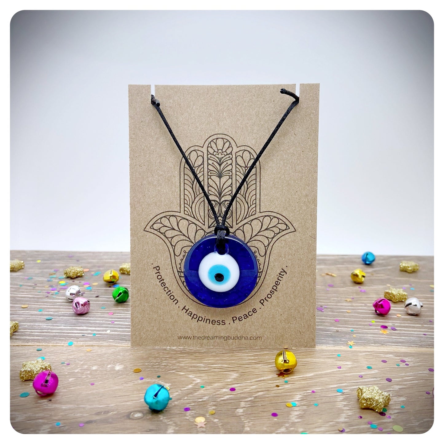 Glass Evil Eye Choker, Adjustable Large Eye Necklace, Nazar Protection Amulet, Turkish Blue Eye Pendant,