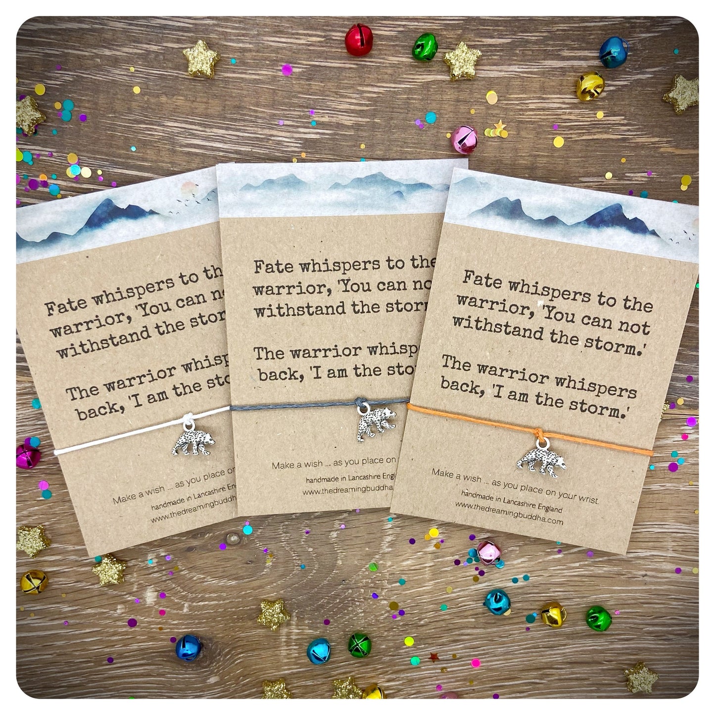 5 Fate Whispers Wish Bracelet Cards, Warrior Bracelets, Encouragement Gift Card, Go For It Gifts, Fate Whispers Wish Bracelets