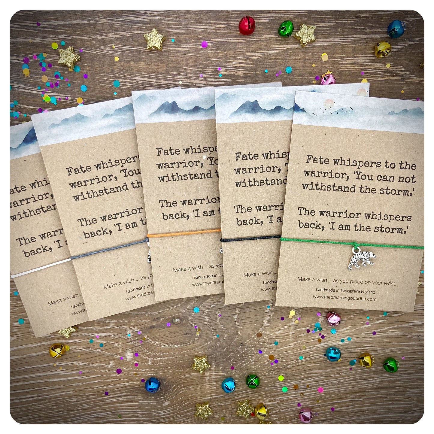 3 Fate Whispers Wish Bracelet Cards, Warrior Bracelets, Encouragement Gift Card, Go For It Gifts, Fate Whispers Wish Bracelets