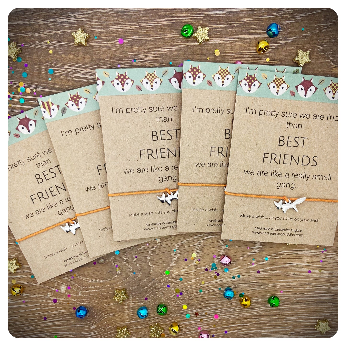 5 Best Friends Wish Bracelets, Matching Wish Bracelet Gifts, Girl Gang Cards, Friendship Leaving