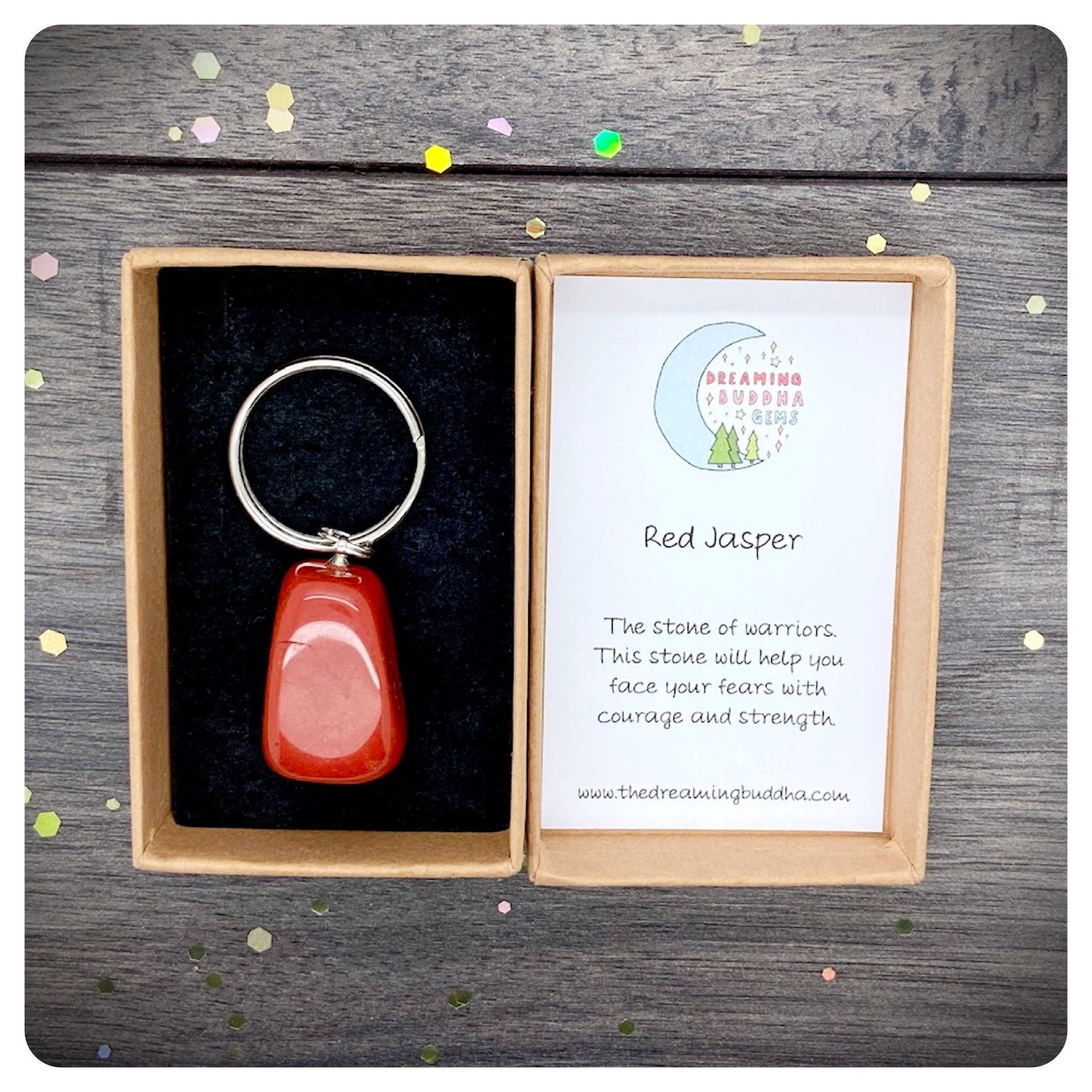 Red Jasper Key Chain, Personalised Letter Keyring