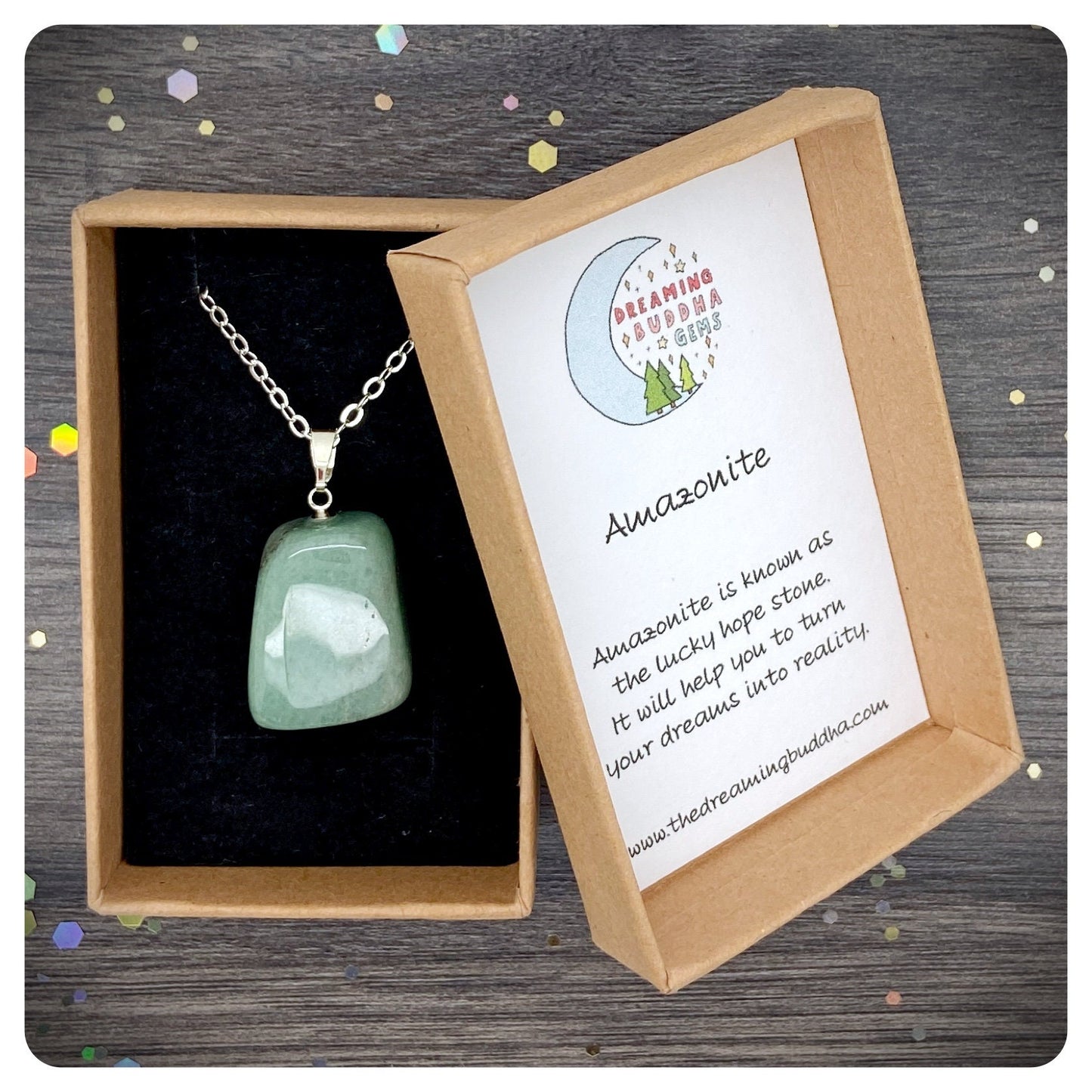 Lucky Amazonite Necklace, Personalised Crystal Jewellery