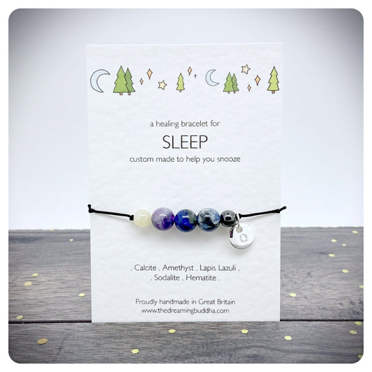 Crystal Sleep Bracelet, Personalised Insomnia Bracelet, Sleep Well Gift, Adjustable Gemstone Bracelet