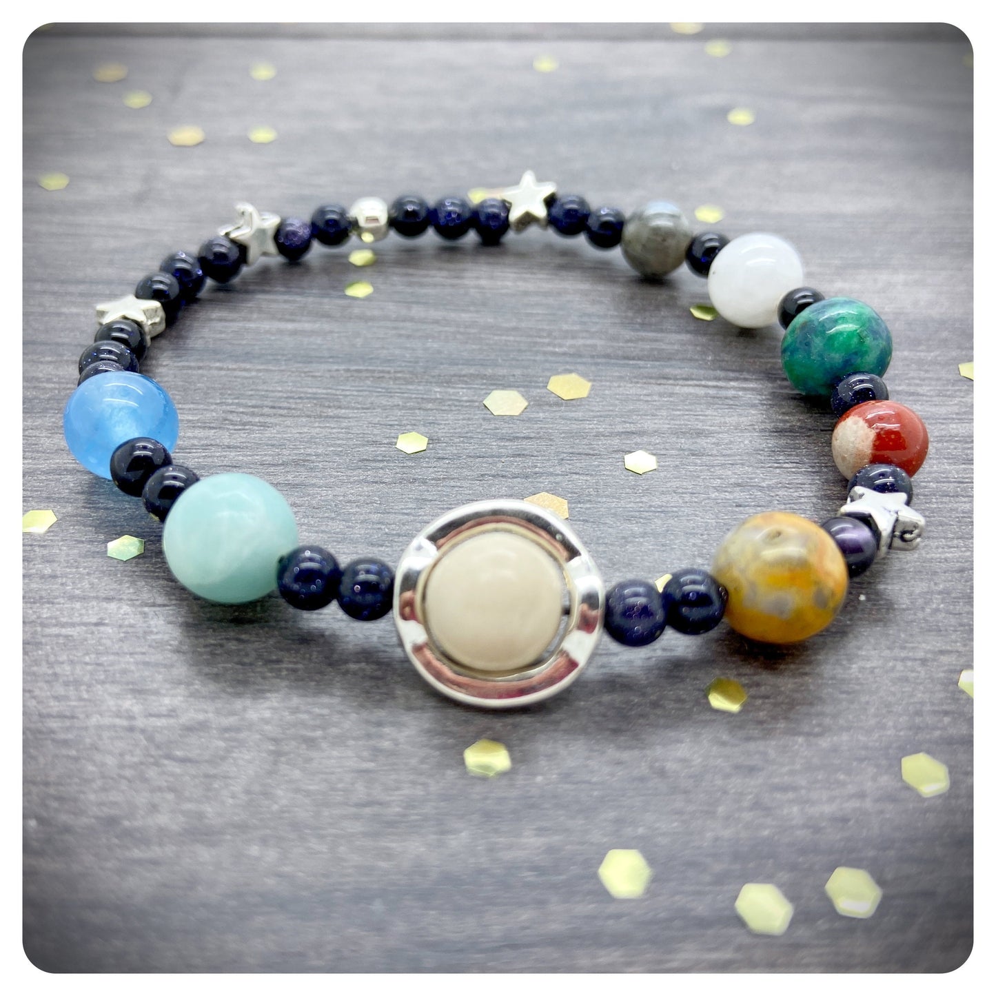 Best Mum In The Universe Card, Solar System Bracelet, Personalised Space Lover Mum, Handmade Unique Space Jewellery