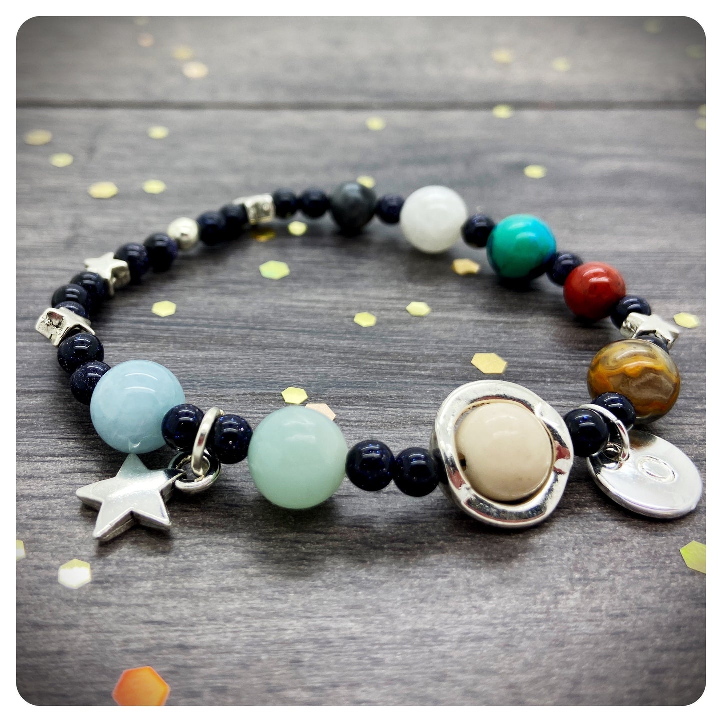 Mothers Day Solar System Bracelet, Love You More Than The Stars In The Sky, Personalised Space Lover Mum, Handmade Unique Space Jewellery