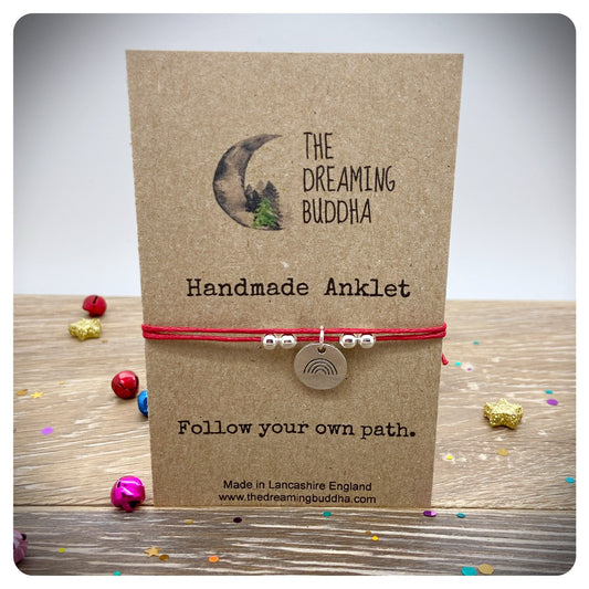 Rainbow Anklet, Gay Pride LGBTQ Jewellery, Thank You Rainbow Keyworker Gift, Rainbow Ankle Bracelet, Handmade Festival Anklet