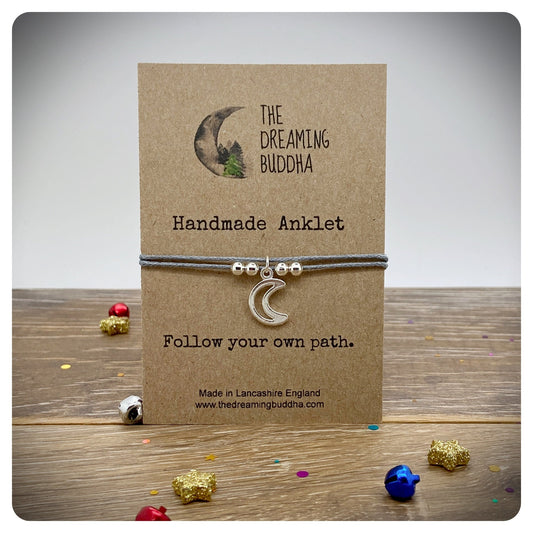 Moon Ankle Bracelet, Crescent Moon Charm Anklet, Festival Jewellery