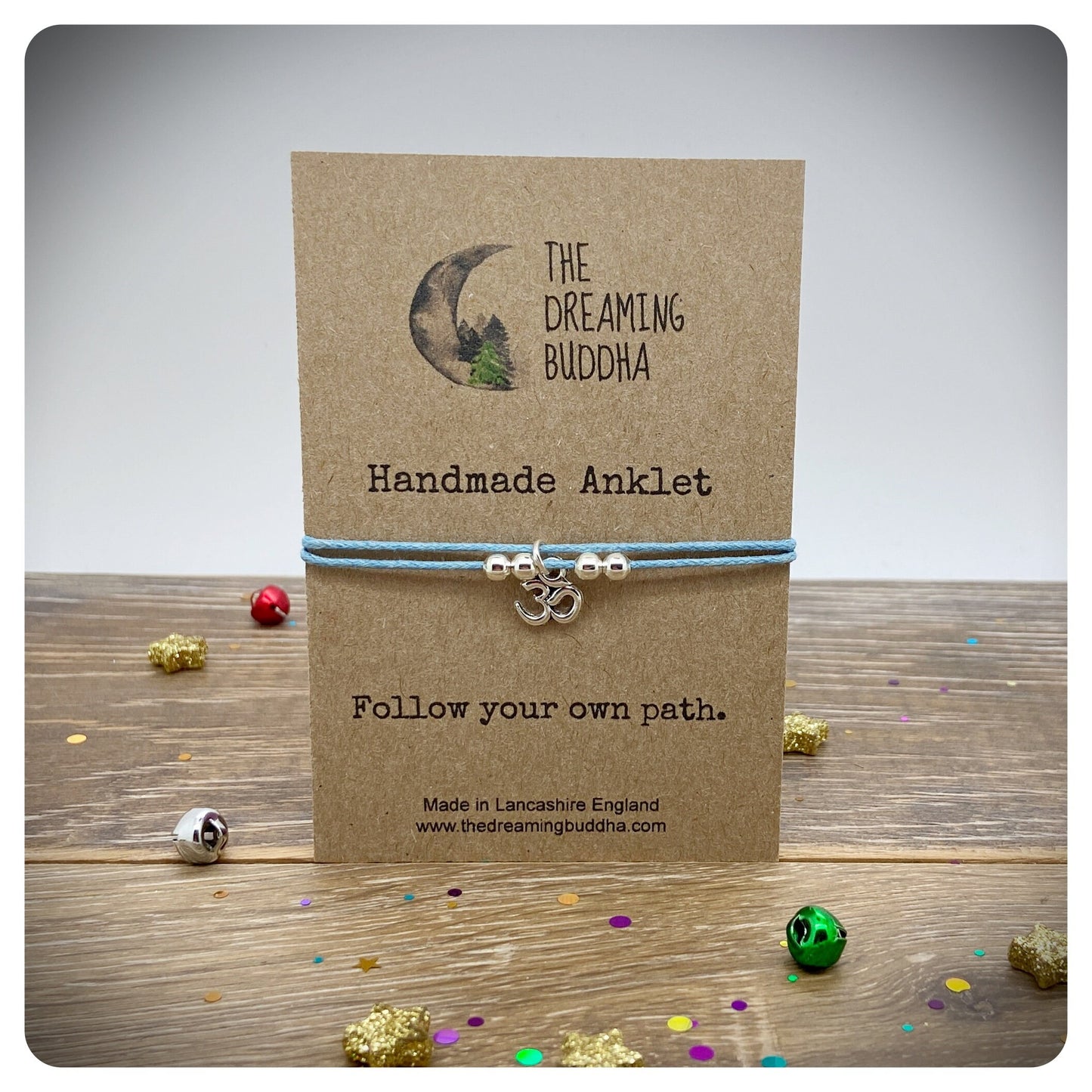 Om Symbol Ankle Bracelet, Yoga Anklet, Ohm Unisex Ankle Jewellery